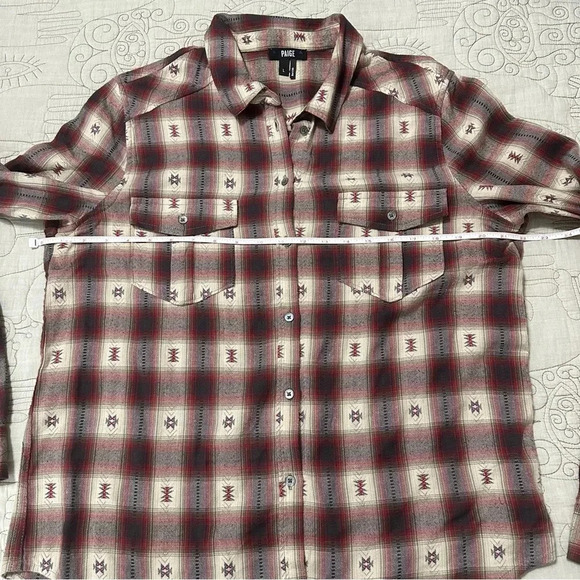 Paige Large Mya Plaid Shirt Button Down Long Sleeve Western - Picture 7 of 10